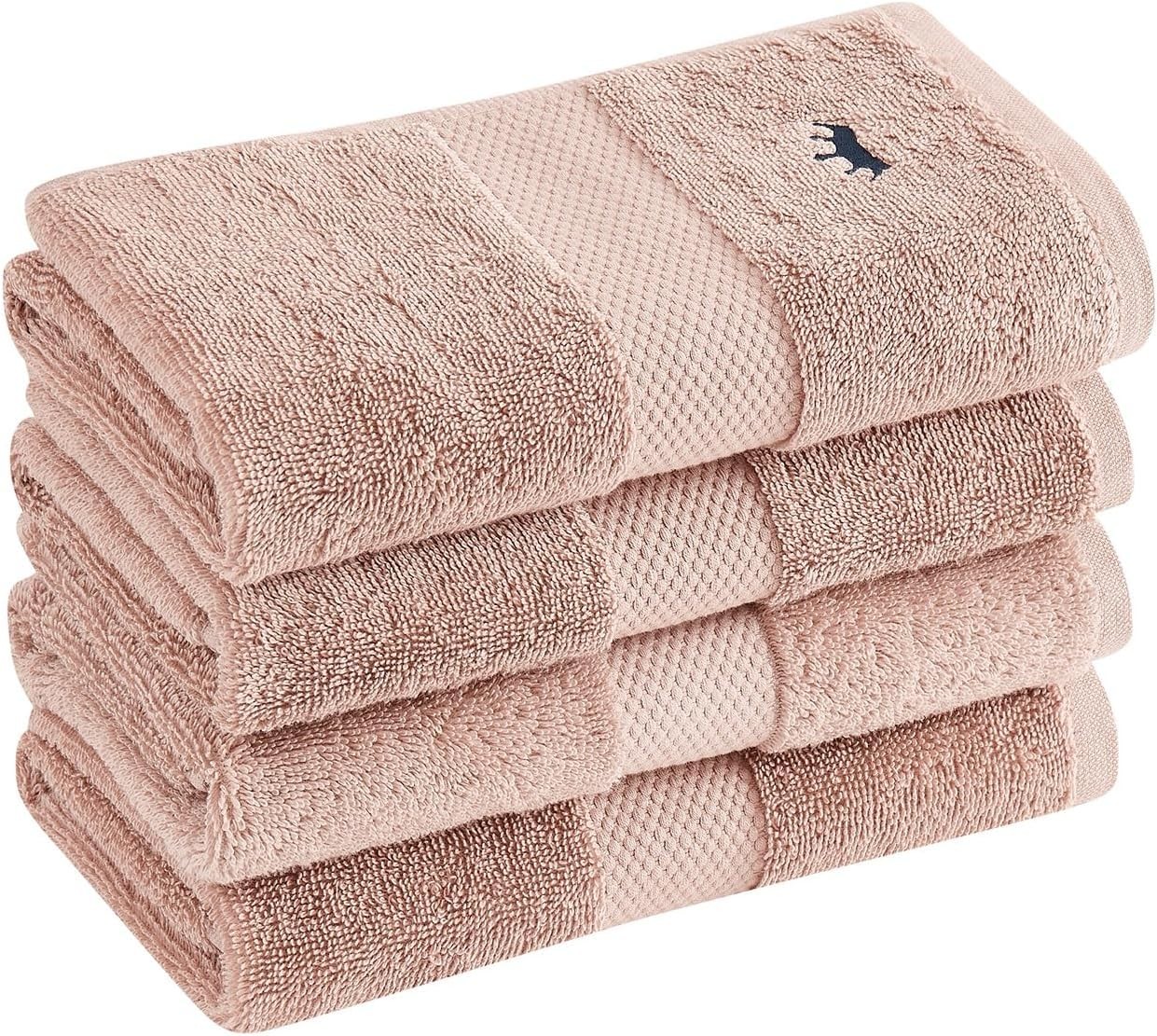 Turkish Cotton Towels Blush Cotton 4-Piece 4 Pack Hand Towel, Solid Color