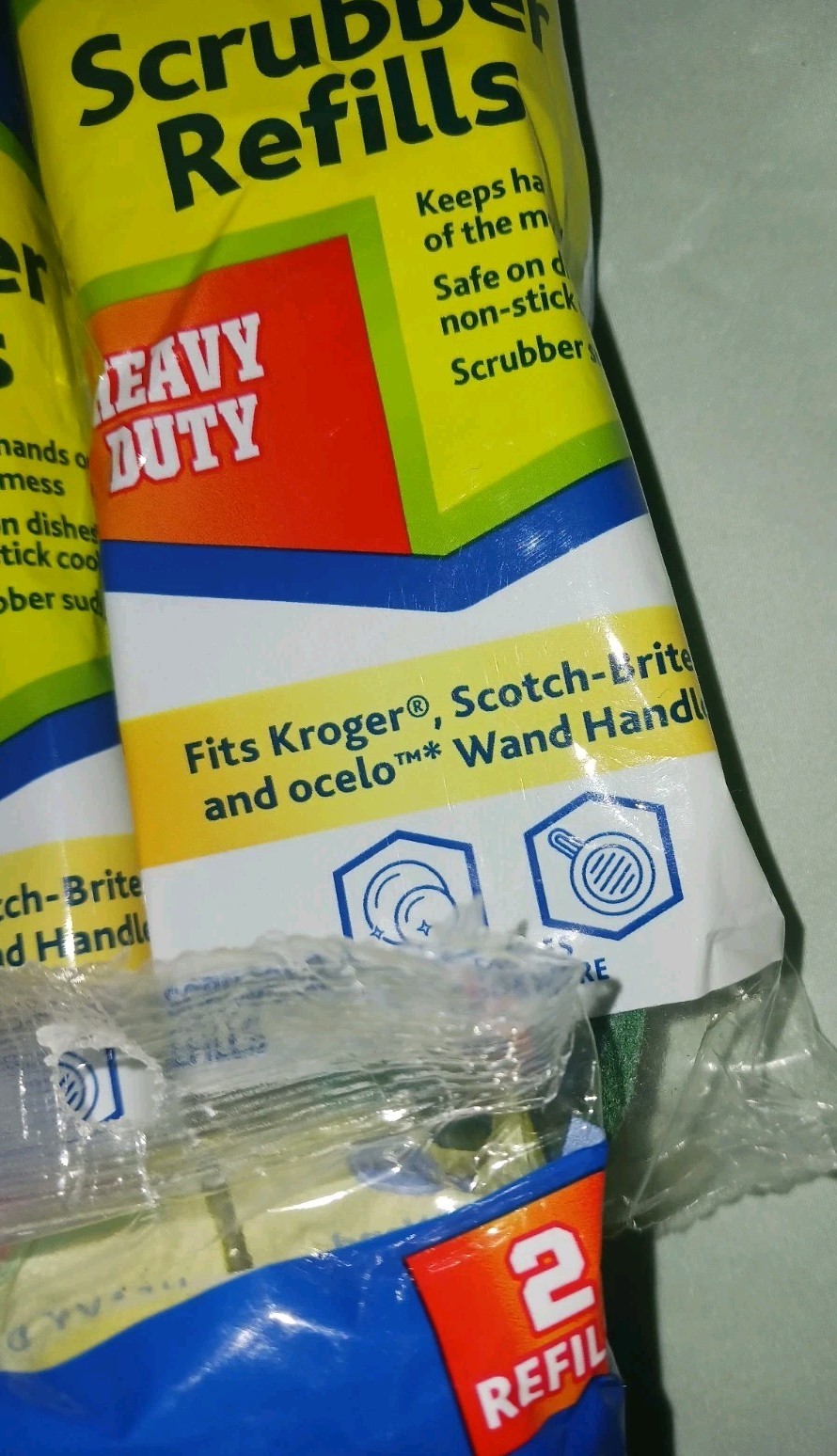 DishWand Scrubber Refills. Fits Kroger, Scotch Brite, Ocelo Handles. 10pcs. New