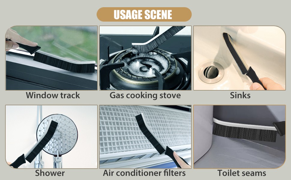 4Pcs Crevice Cleaning Brushes for Household Use, Grout Cleaner Brush, Hard