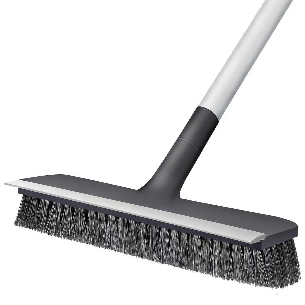 AONEZ Floor Scrub Brush with Long Handle – Adjustable 2 Grey & Black