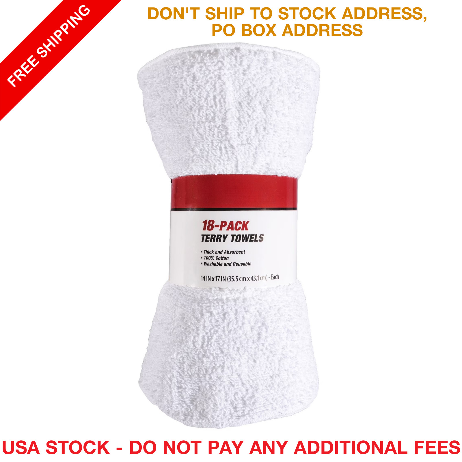 White Terry Towels 14×17 Cotton Shop Cleaning Cloths Reusable Washable Wipes 18