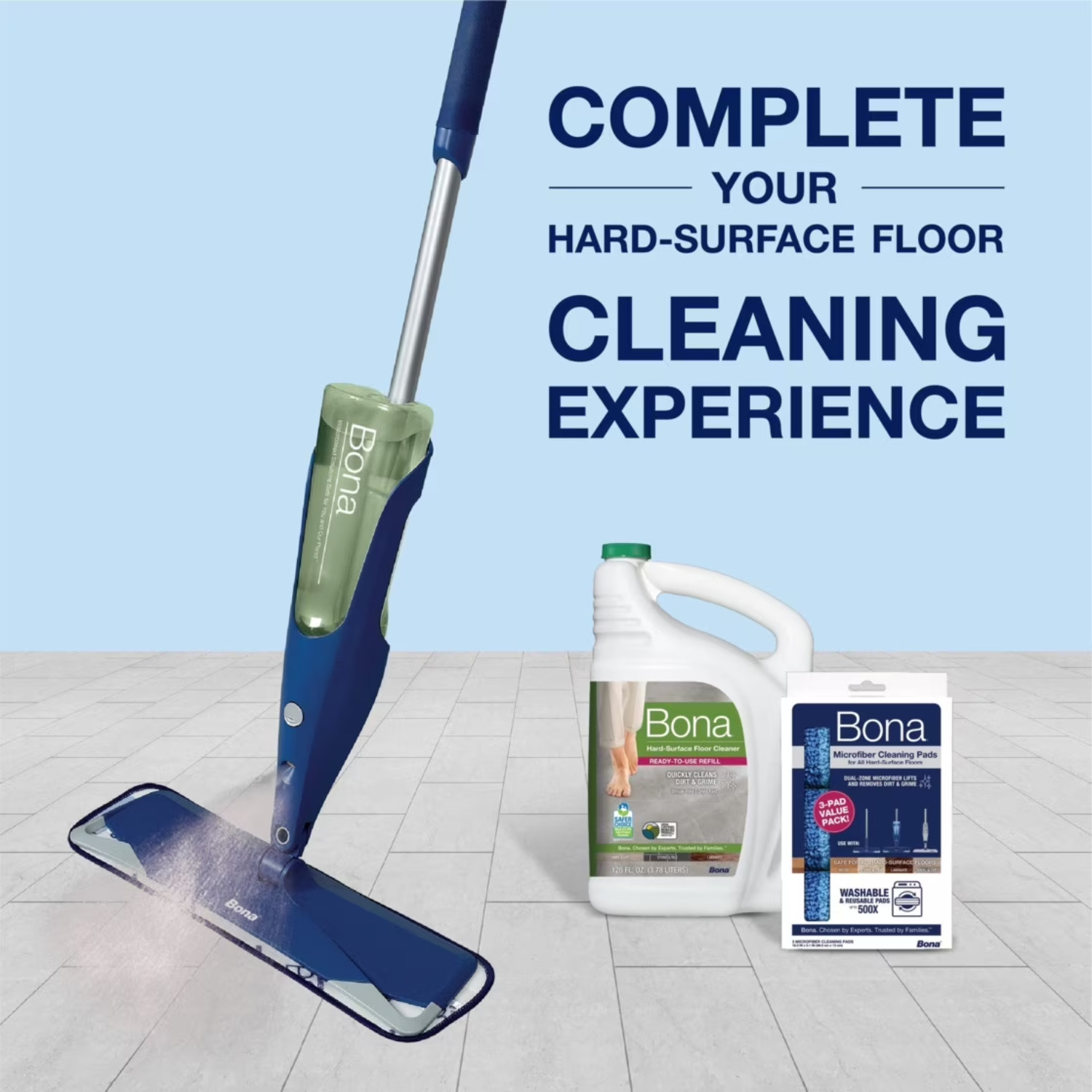 Bona Premium Stone Tile Laminate Floor Spray Mop with Cleaning Pad