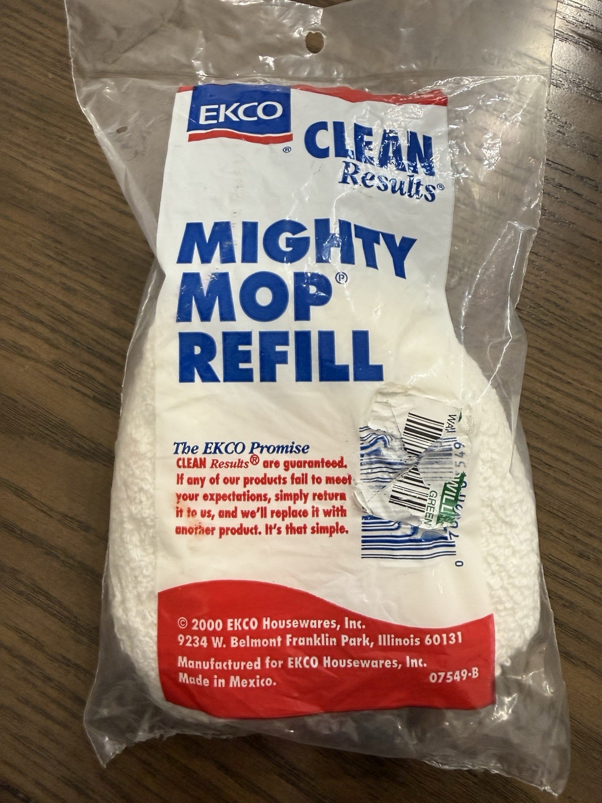 Vintage EKCO Clean Results Mighty Mop Refill 07549-B Brand New