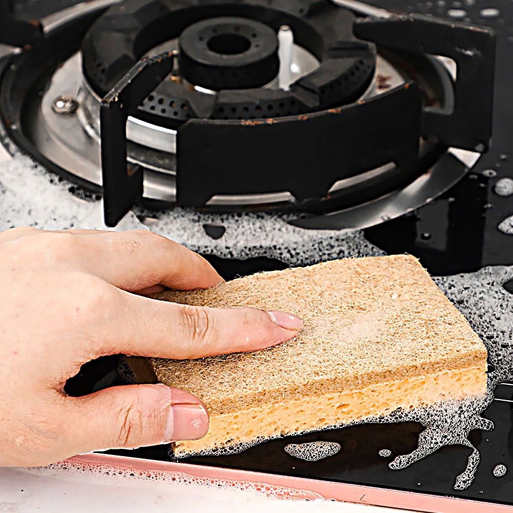 Anti-scratch sponge sisal fiber wiping sponge cleaning pad tableware cleaner JQ