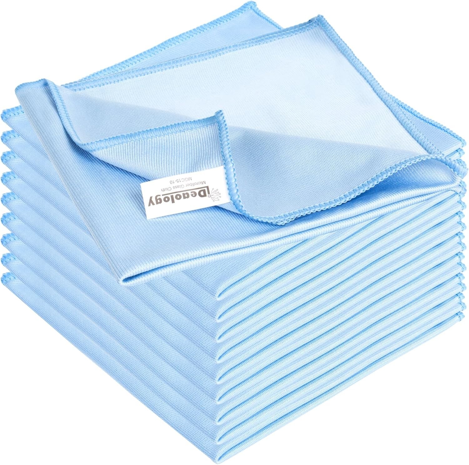 10 Pack XL Streak Free Microfiber Glass Cleaning Cloth, 16 Inch X 16 Inch, L…