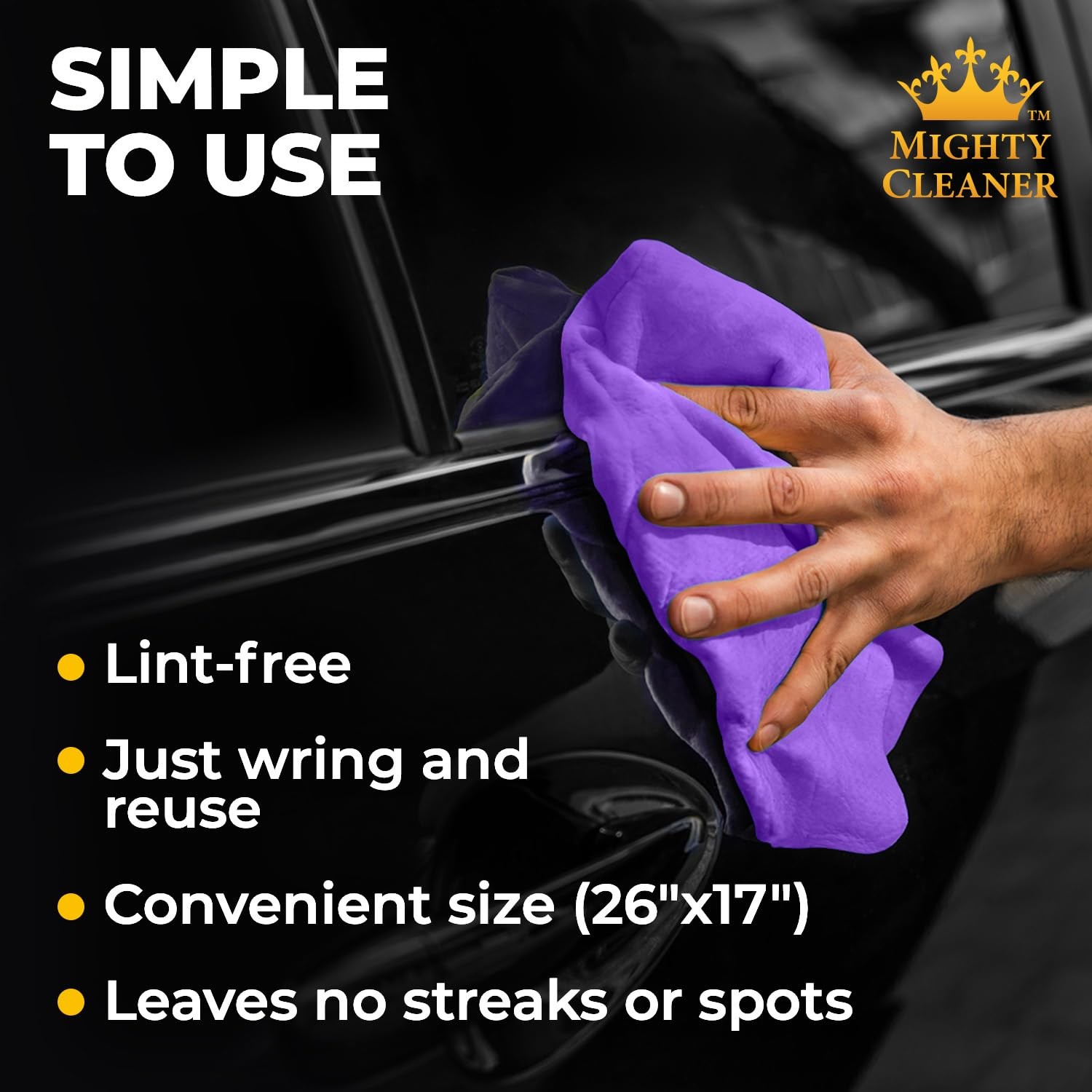 26’x17′ Premium Shammy Cloth for Car Drying Super Absorbent Chamois Towel