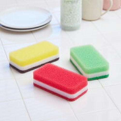 Duskin Kitchen Sponge Antibacterial Hard Type S 3 Colors Set of 8 Japan