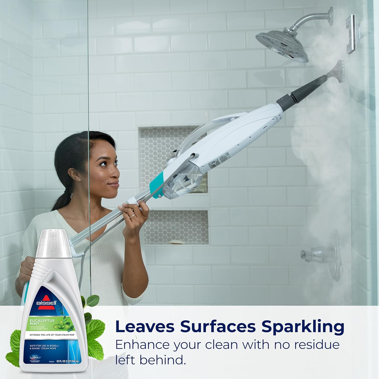 EUCALYPTUS MINT DEMINERALIZED STEAM MOP WATER, 32 Ounces, 1392, WHITE