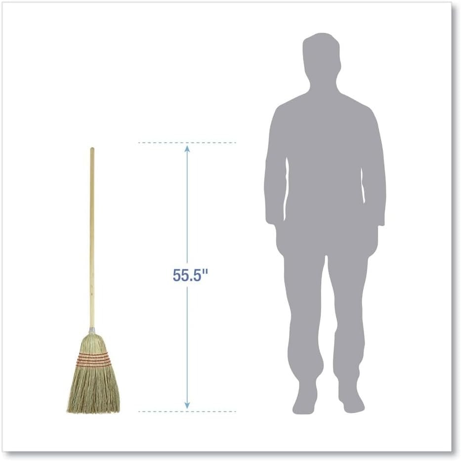 Flagged Bristle Parlor Broom Maid Broom with Wooden Handle
