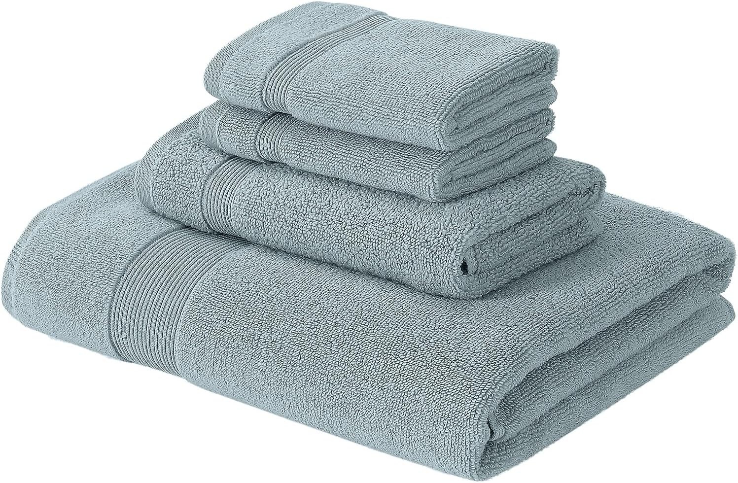 Otis 6-Piece 100% Cotton Towel Set – Zero Twist Jacquard Chevron – Includes 2