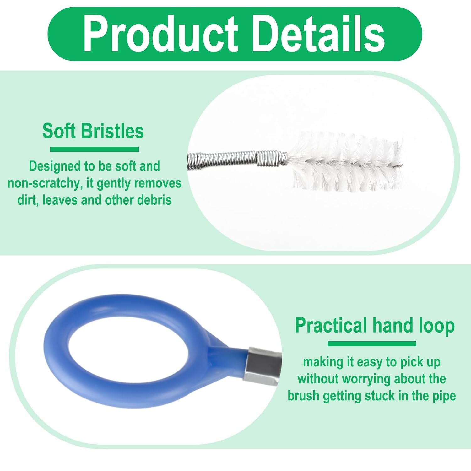 120 Inch Flexible Tube Auto Sunroof Drain Cleaning Brush with Pip Cleaning Tool