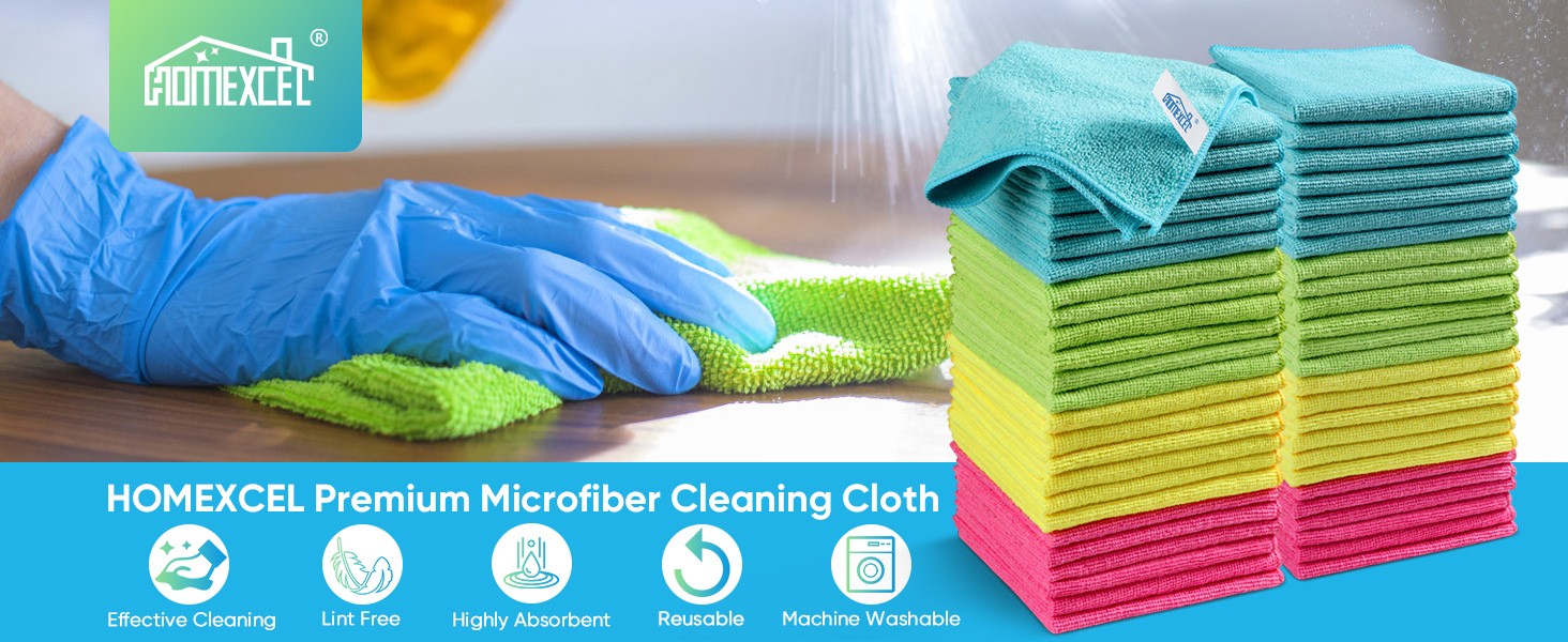 Microfiber Cleaning Cloth 210GSM,Size:, Ultra-Soft, High-Density Non-Abrasive
