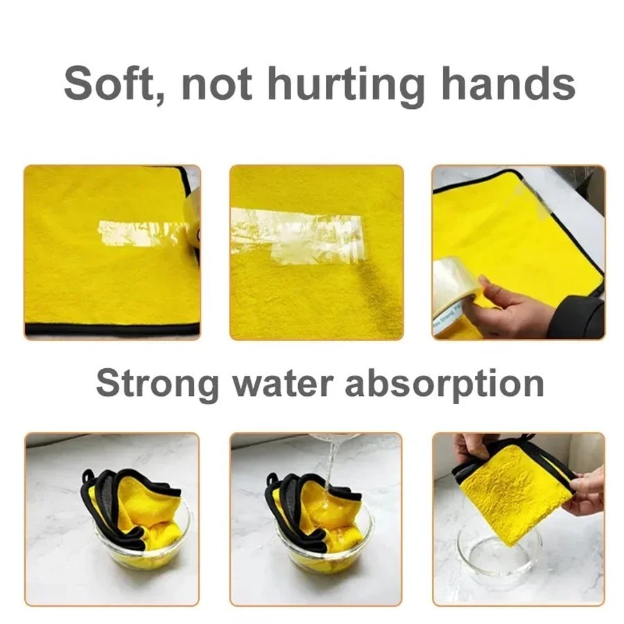 1/2/6 Pack Car Cleaning Cloth Professional Cleaning Car Wiping Microfiber Towel