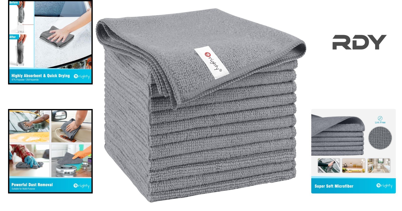 Multifunctional Microfiber Towels – 12 Pack, Perfect for Cars, Homes & Kitchens