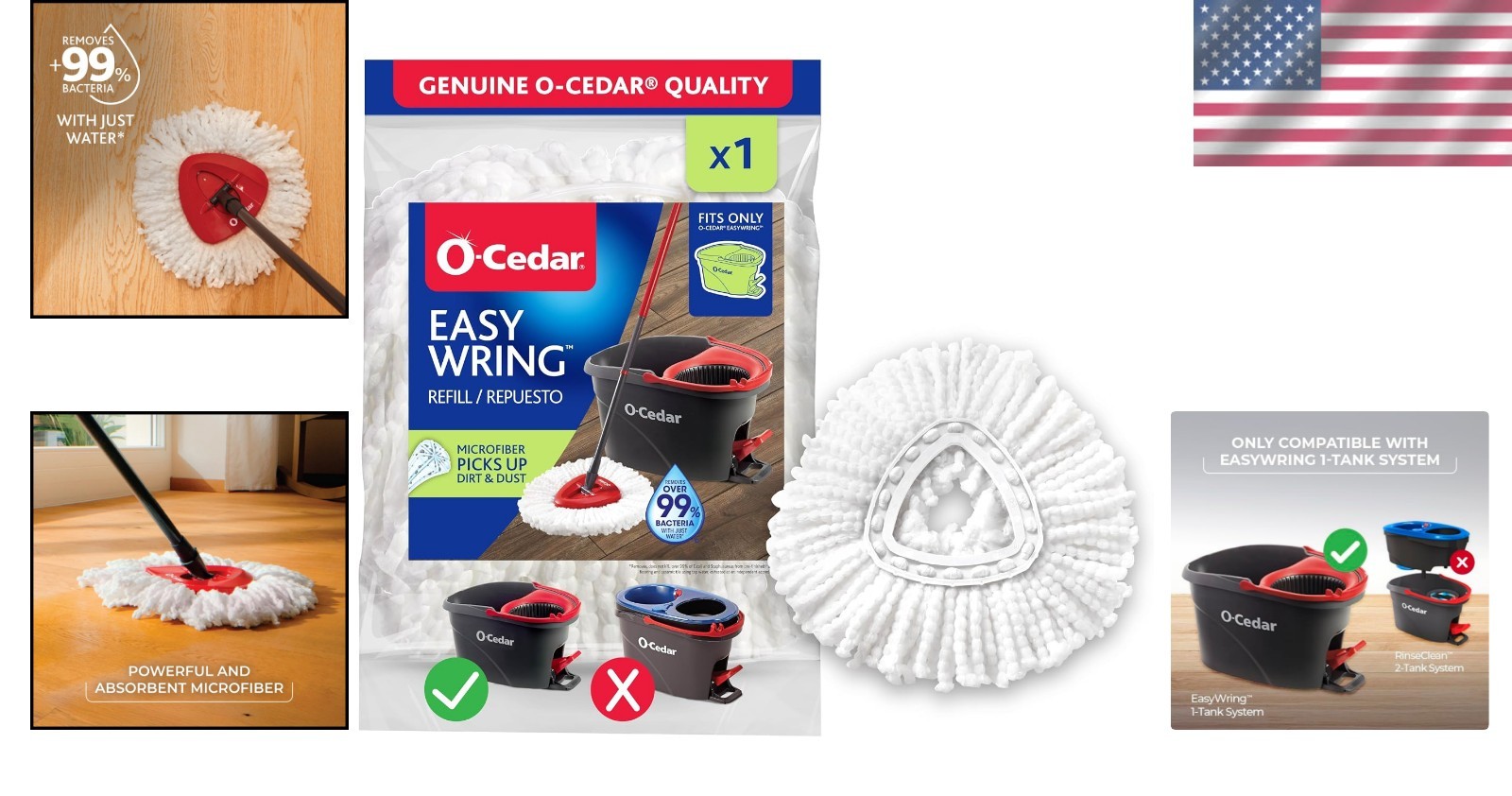 1 Count EasyWring Spin Mop Refill – Eco-Friendly Microfiber Cleaning Solution