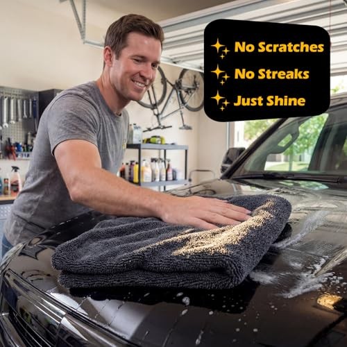 4 Pack 35 x 24 Inch Car Drying Towels 1200 GSM Microfiber Towel for Cars,