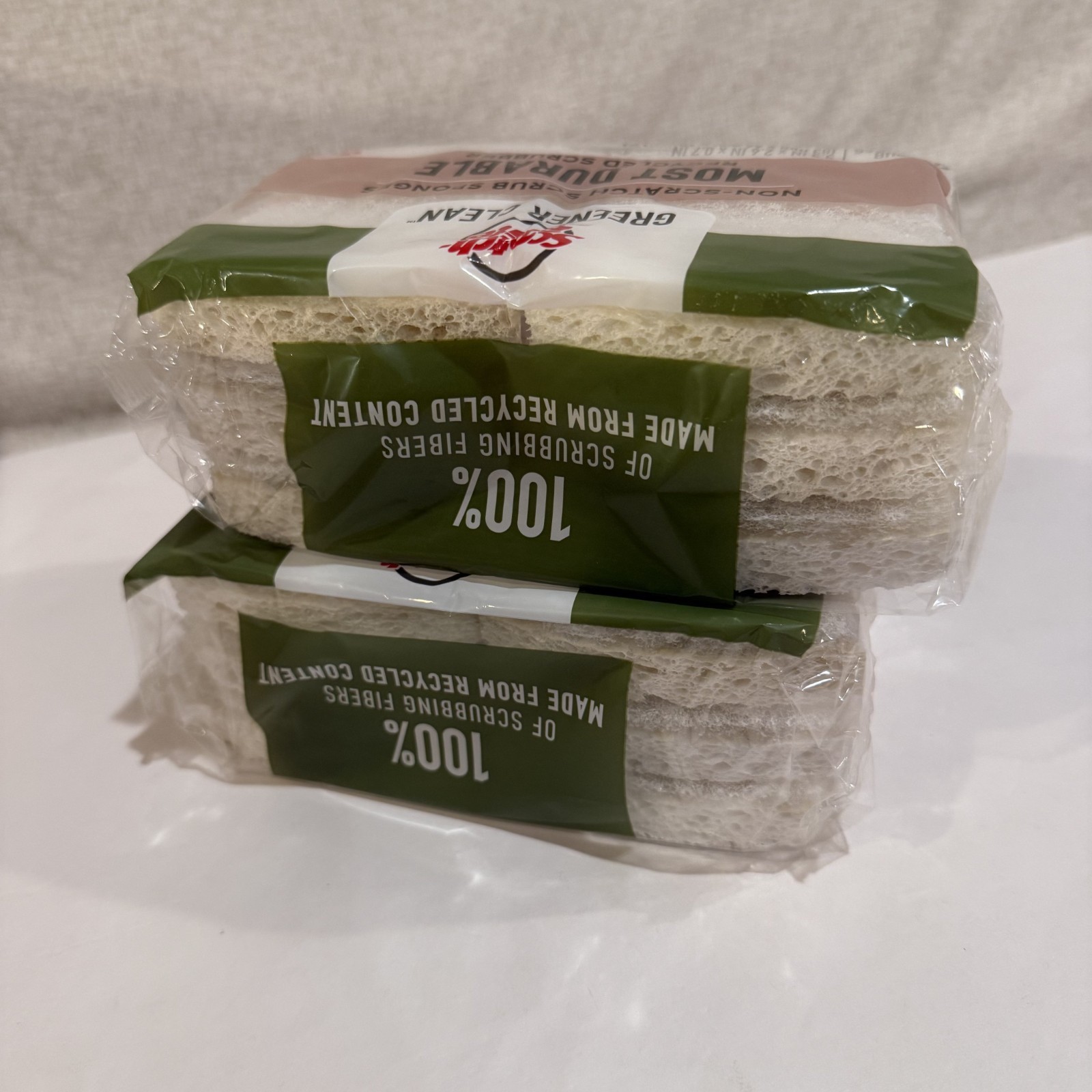 Scotch Brite Greener Clean Non Scratch Scrub Sponges 6 Pack Durable Lot of 2 NEW