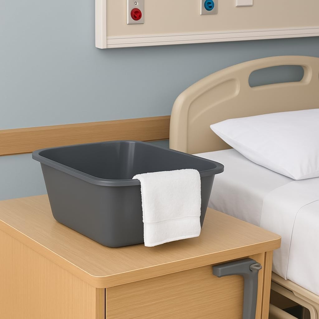 Wash Basins – Rectangular Plastic 7-Quart Graduated Hospital Soaking Tub with