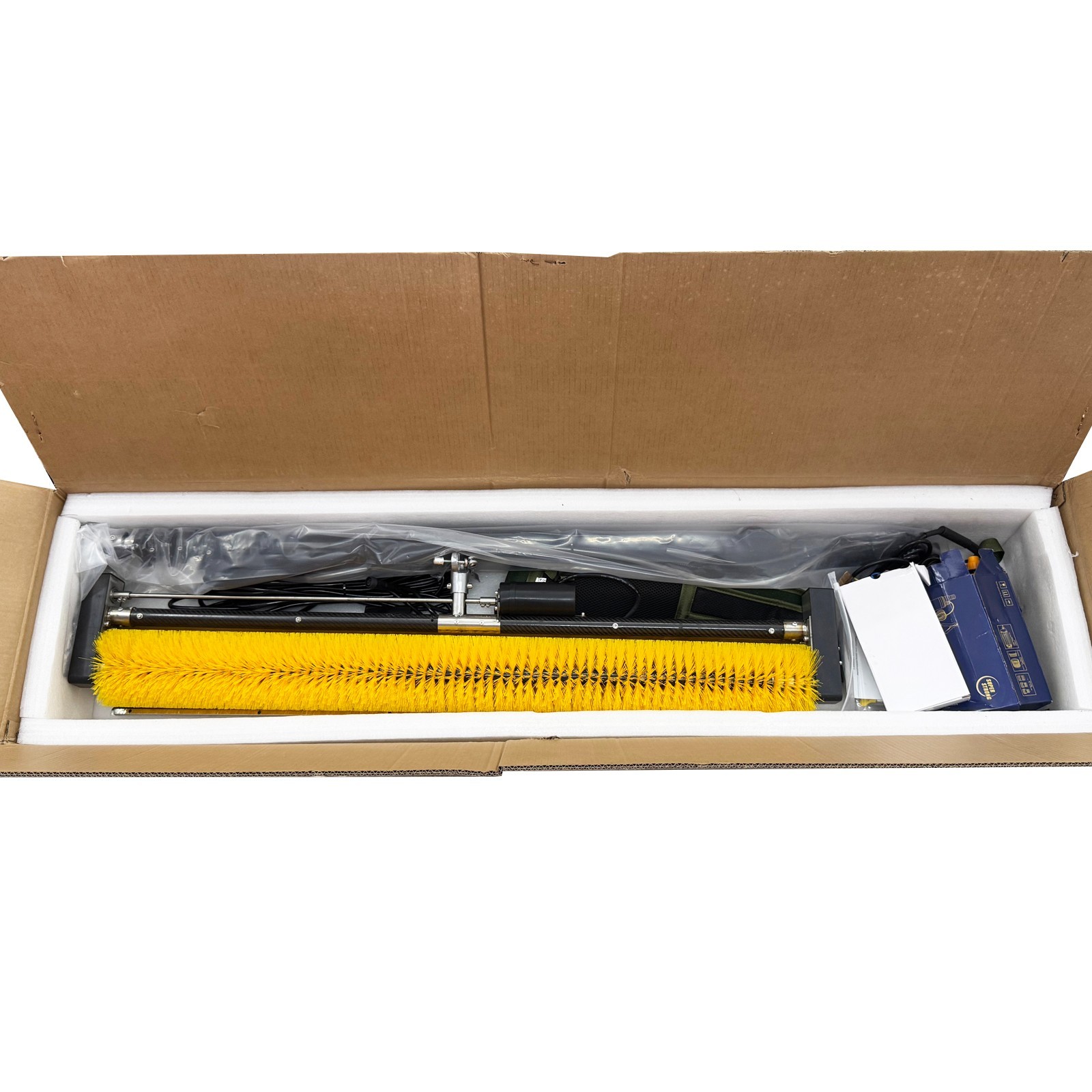 Solar Panel Cleaning Brush Solar Panel Cleaner Roller Brush W/11.5ft Pole 110V