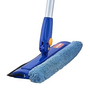 Window Washer and Silicone Squeegee, Auto Easy Grip Extendable Handle