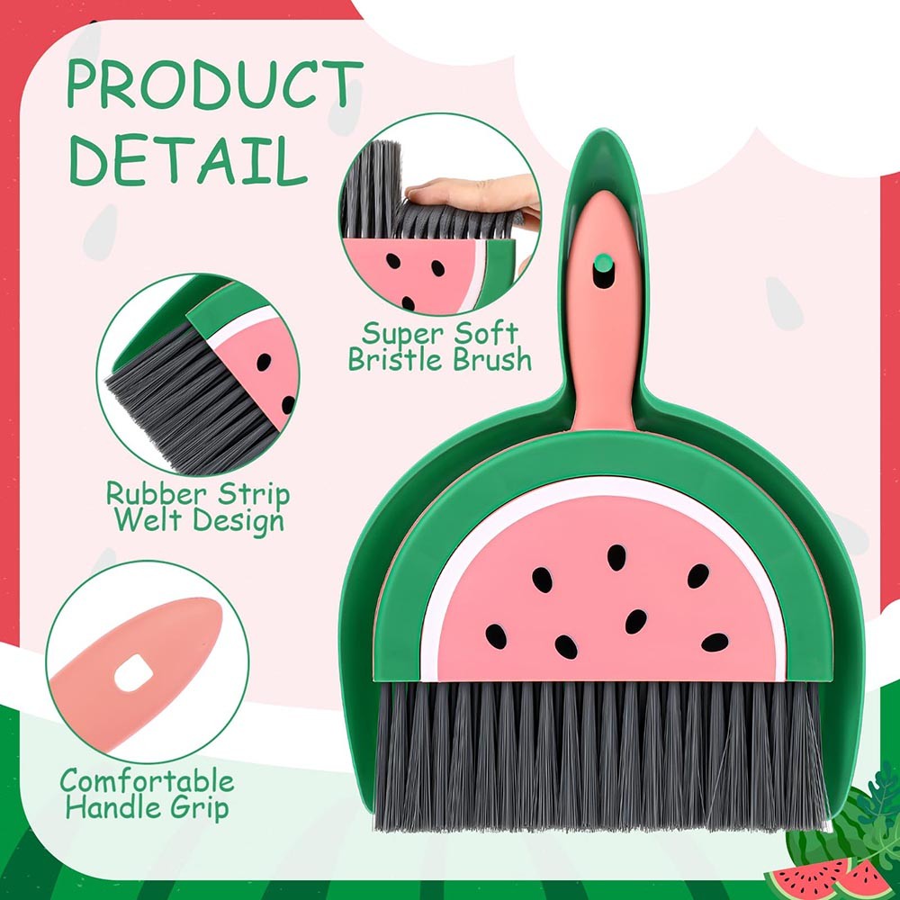 Lightweight Portable Sturdy Easy-To-Use Reusable Washable Desktop Mini Broom Set