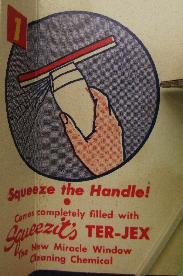 Rare Vintage Squeezit One Stroke Window Cleaner NOS See Description