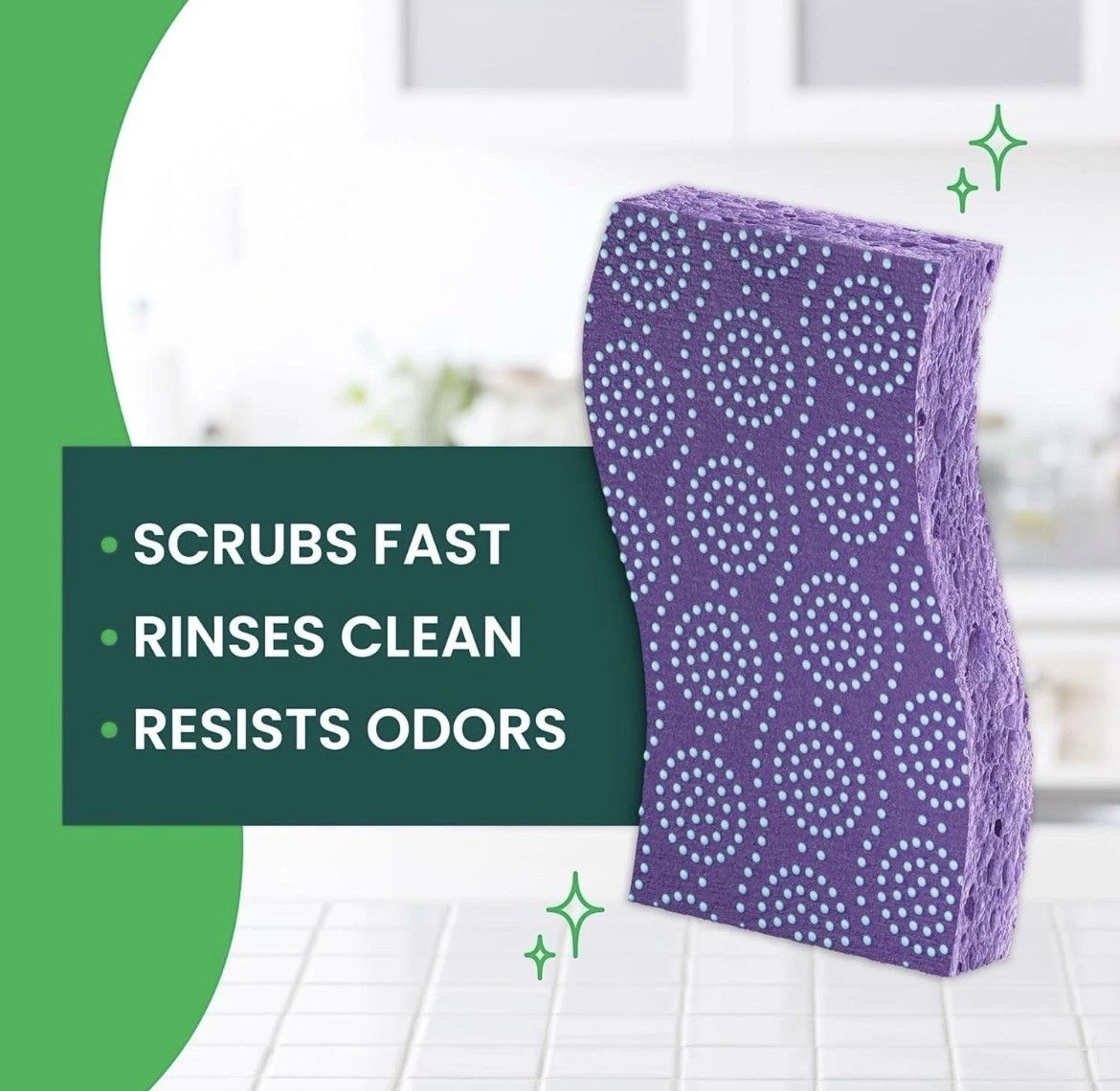 Scotch-Brite Scrub Dots 6pack Non-Scratch Scrub Sponge, Rinses Clean
