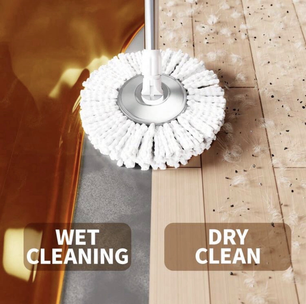 360° Spin Mop and Bucket Set with 3 Microfiber Heads Adjustable Handle Cleaning