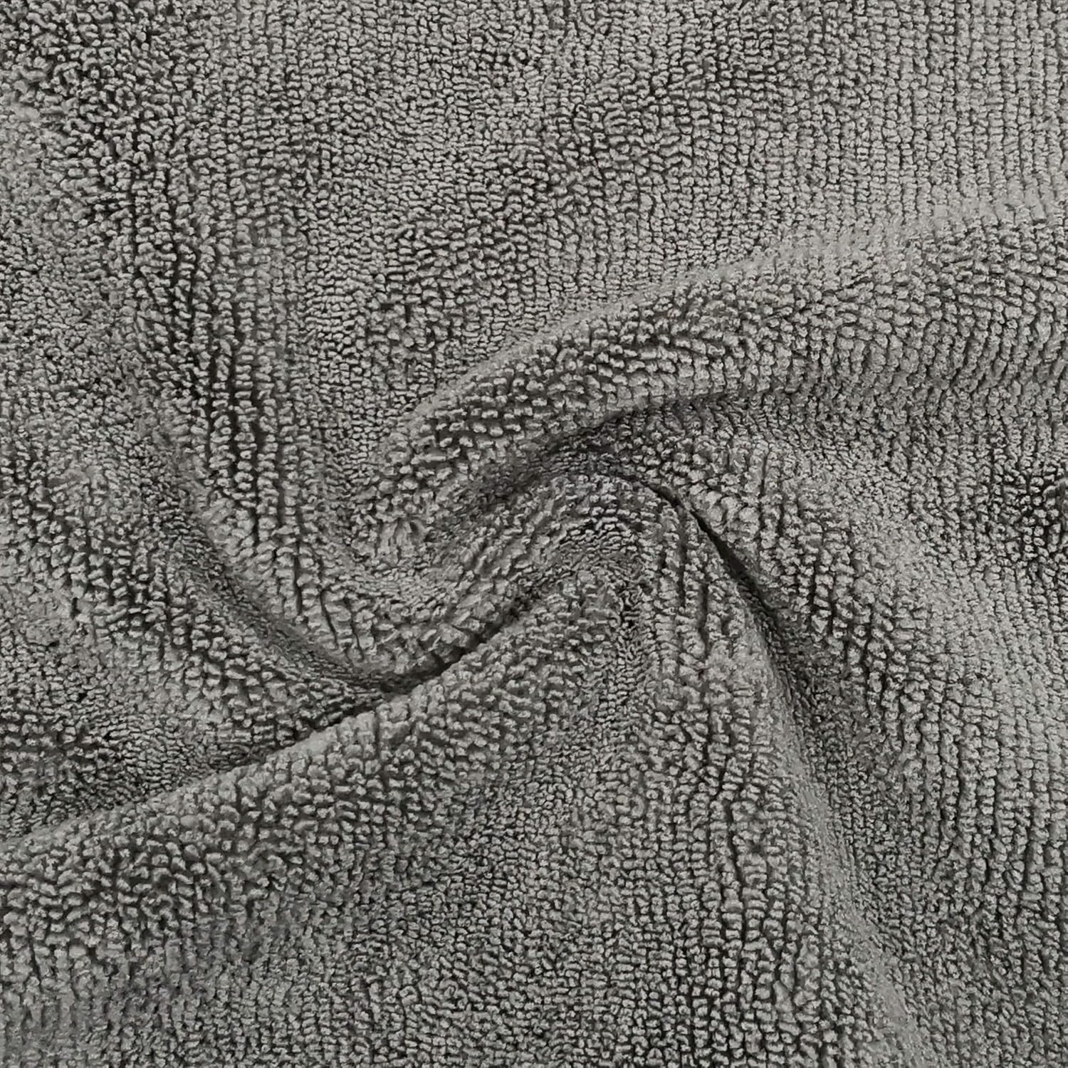 POLYTE Microfiber Cleaning Towel (16X24, 6 Pack, Professional, Blue,Camel,Gray)