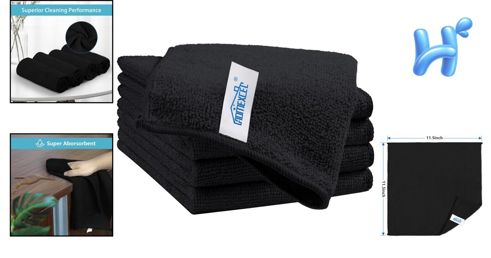 High-Quality Microfiber Towels – 5 Lint-Free Cleaning Cloths for Every Surface