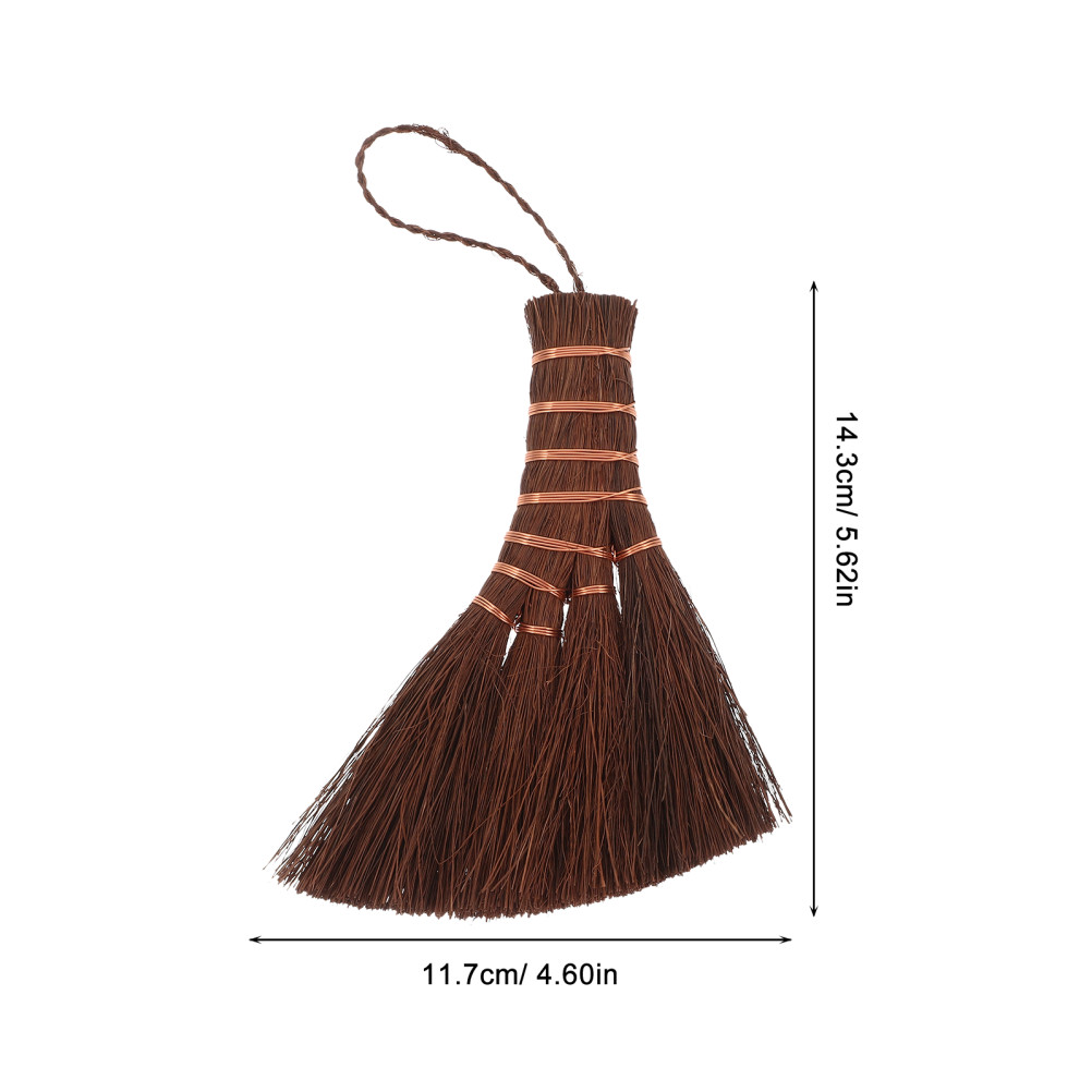 Car Broom Palm Fiber Wood 1Set 5.6*4.6*0.6In For Narrow Spaces Cleaning
