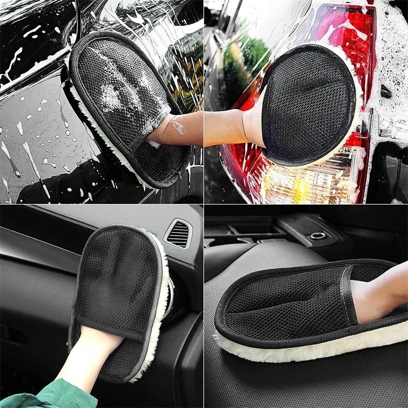 1/10pcs Car Cleaning Sponge Glove Car Polishing Washing Mitt Gloves Microfibre W