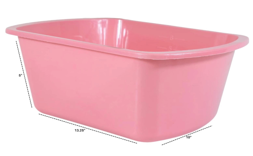 Wash Basins – Rectangular Plastic 7-Quart Graduated Hospital Soaking Tub with