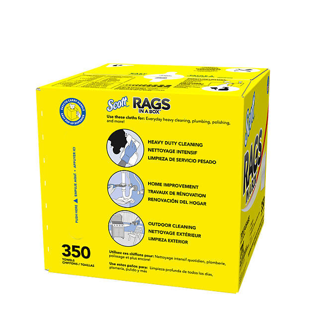2 PACK – Scott Rags In a Box, White, All Purpose (350 Sheets/Box) {Total 700 ct}