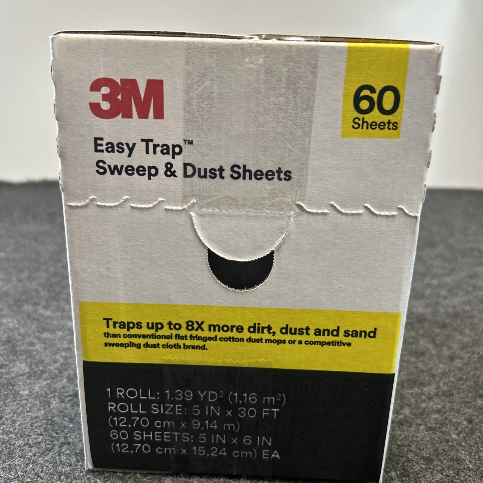 3M Easy Trap Sweep & Dust Sheets 5″ X 6″ x 30ft Roll White 60-Ct Box 59032W NEW