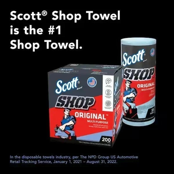 Scott Blue Shop Towel Cleaning Wipes 3-Pack Bundle of 3 Roll