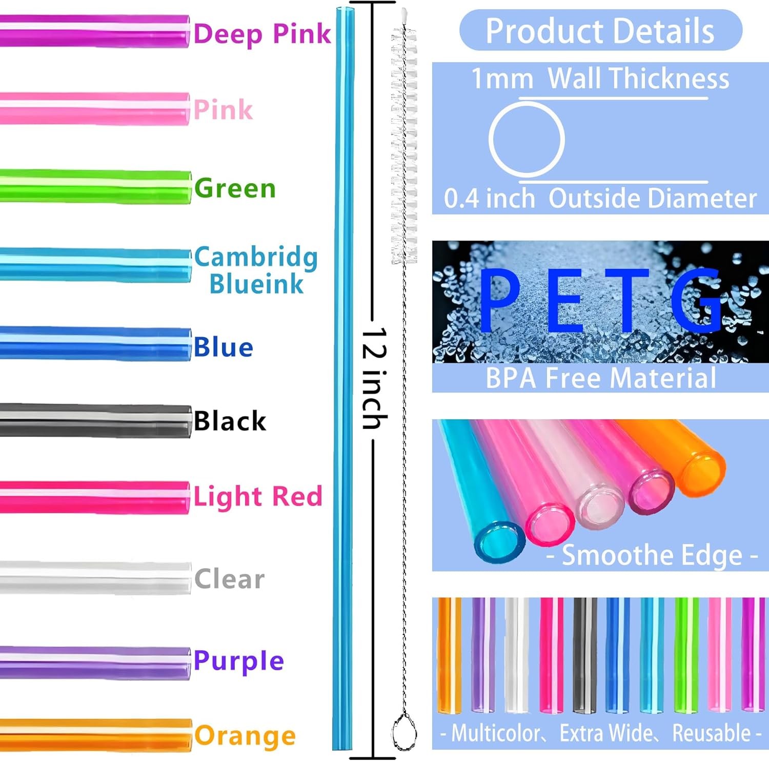 10PCS Replacement Straw Compatible with Stanley|Owala|Simple Modern 40 oz 30 oz