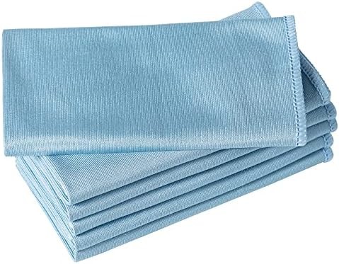 Puomue 6 Pack Microfiber Glass Cleaning Cloth, 16 Inch X 16 Inch, Lint Free Quic