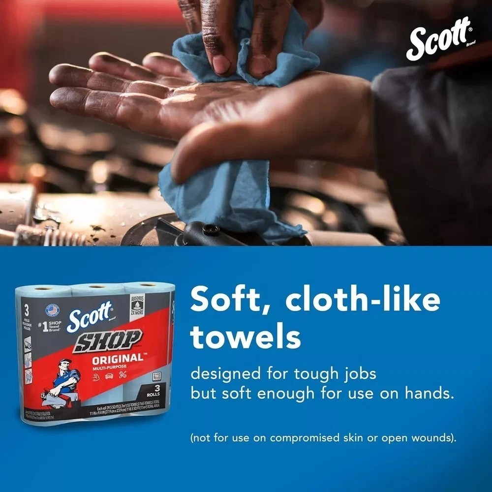 Scott Shop Towels Original Blue Shop Towels Multi-Purpose Automotive Maintenance