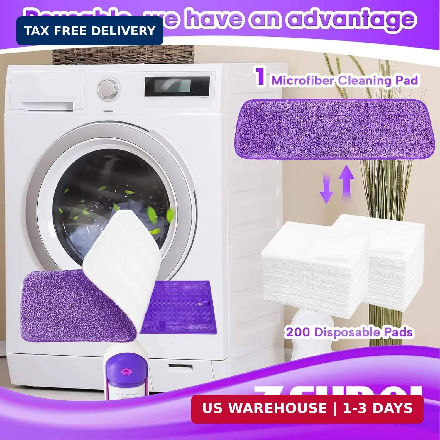 6 Pack Reusable Microfiber Mop Pads for Swiffer PowerMop, 13-16 Inch Spray Mop R