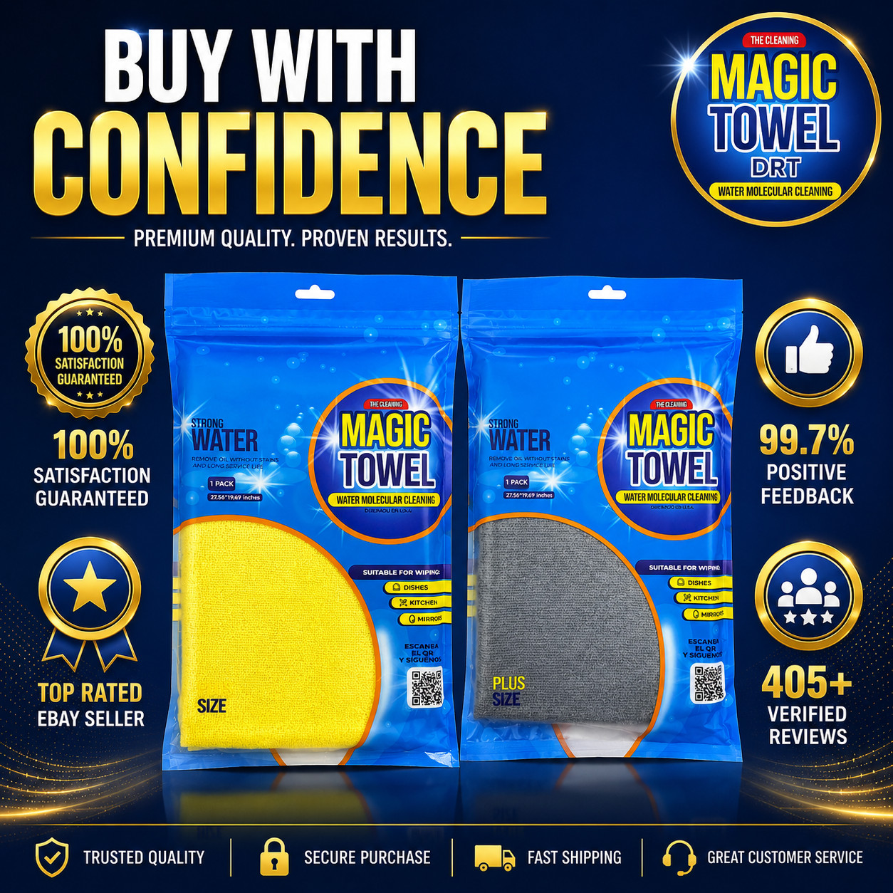 The Cleaning Magic Towel- Floor Cleaning Cloth Mop PVA-Microfiber Multiporpose