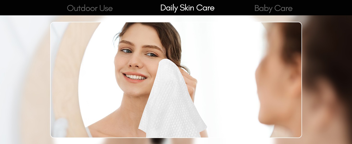 Face Towel Disposable – Ultra Soft Cotton Tissue Dry Wipes – Lint Facial