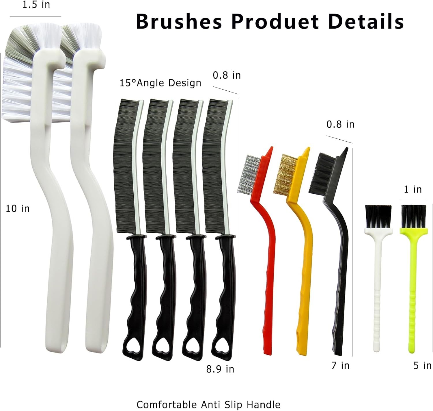 11Pcs Crevice Cleaning Brush,Gap Cleaning Brush with Long Handle,Small Gap