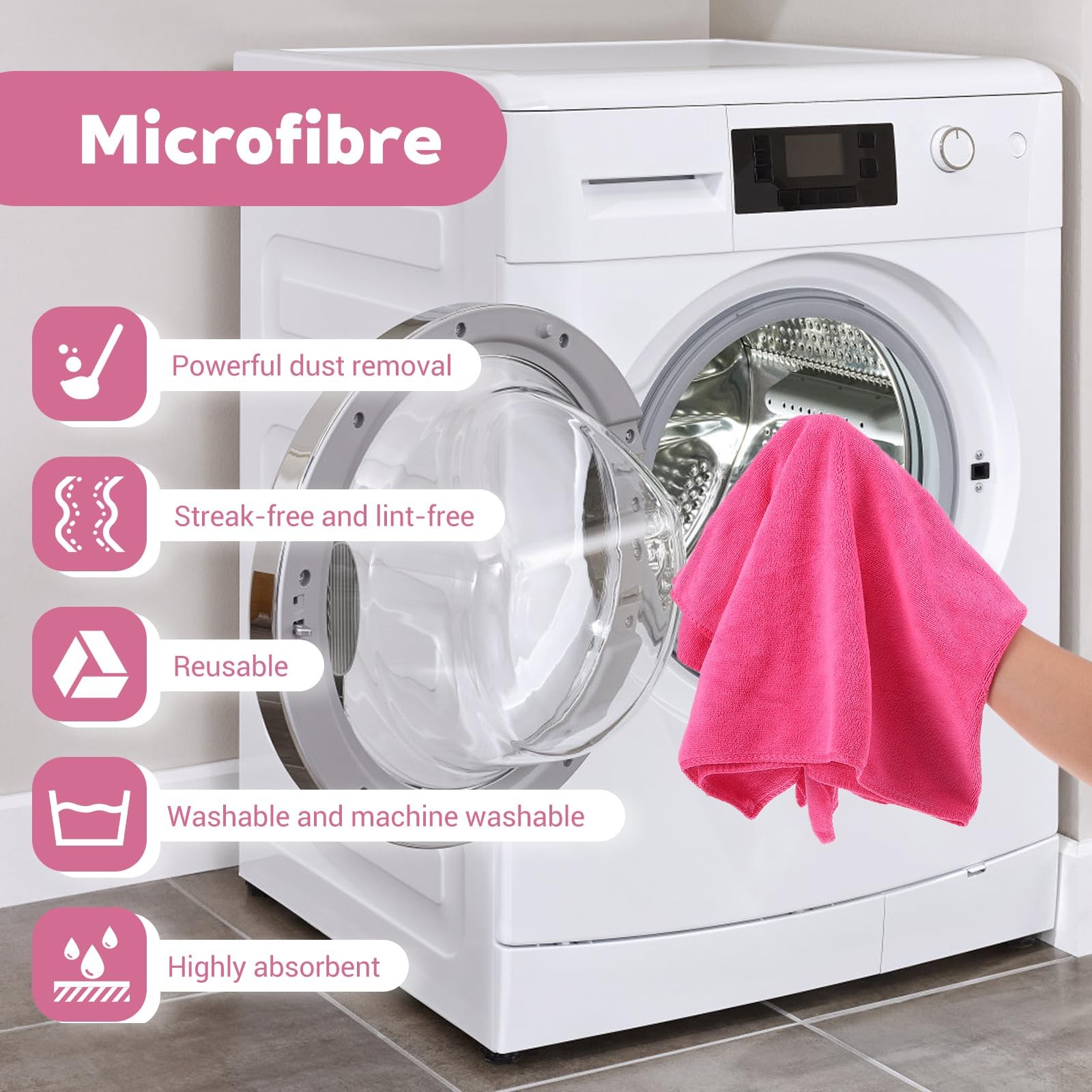 6 Pcs Multicolor Extra Large Microfiber Cleaning Cloth 30 x 20 Inch Reusable …