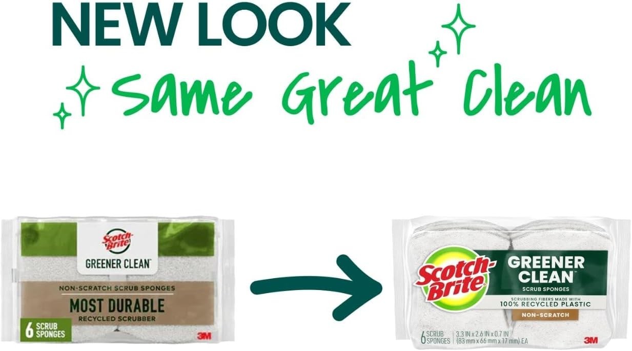 ® Greener Clean™ Non-Scratch Scrub Sponge 6 Pack 6 Units per Case