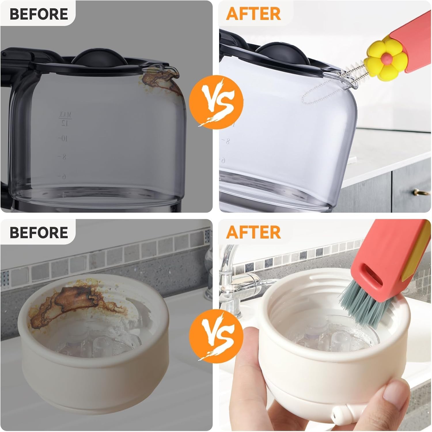 3 in 1 Cup Lid Gap Cleaning Brush Set, Multifunctional Bottle (Multicolor)