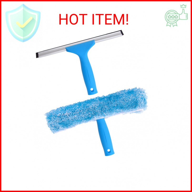 MR.SIGA Professional Window Cleaning Combo – Squeegee & Microfiber Window Scrubb