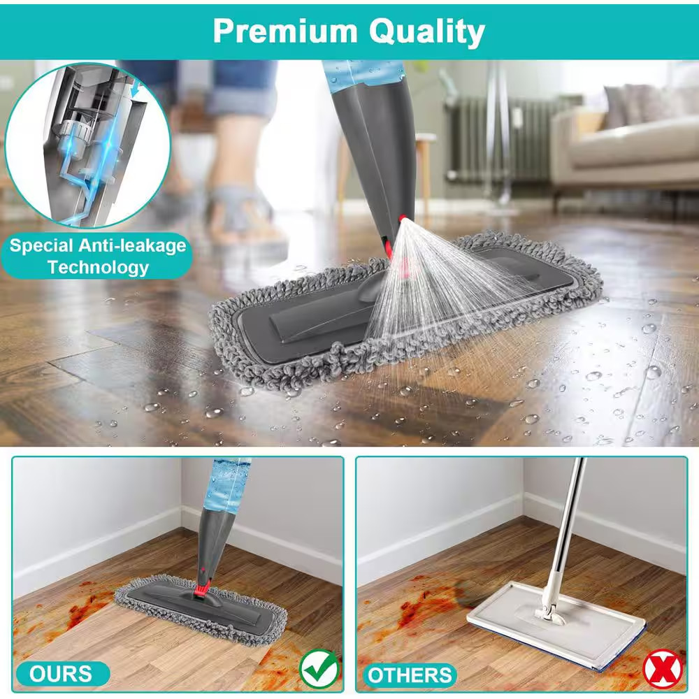 Commercial Cordless Floor Cleaning Spray Mop for Wood Hardwood Laminate Tile in
