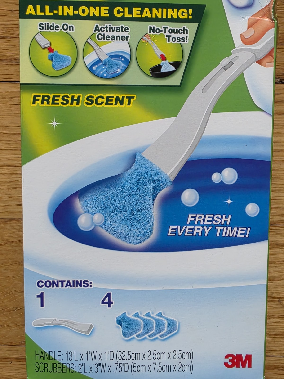 Scotch-Brite Disposable Toilet Bowl Scrubbers Fresh Scent Handle 4 Scrubbers NOS