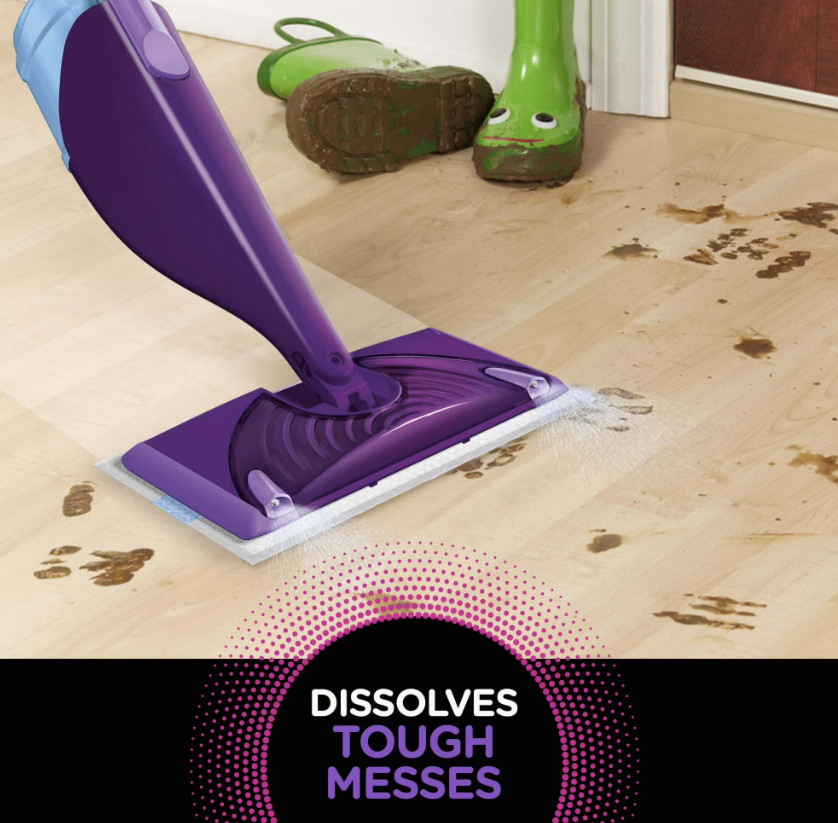 Spray Mop Floor Cleaner Kit Wood Laminate Tile Microfiber Pads Fresh Scent